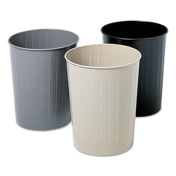 Safco® Round Wastebasket, Steel, 23.5 Qt, Black freeshipping - TVN Wholesale